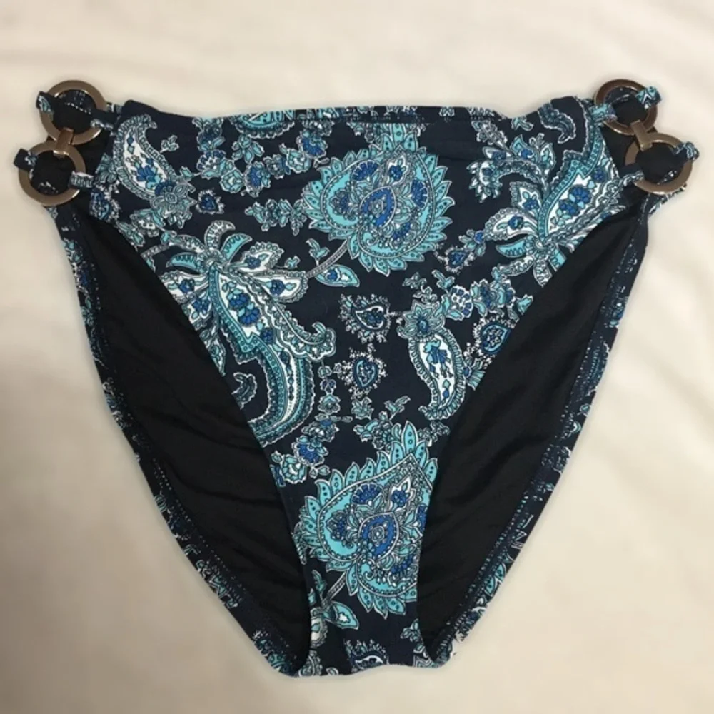 MICHAEL KORS Blue Paisley Bikini Bottom XS - Picture 2 of 14